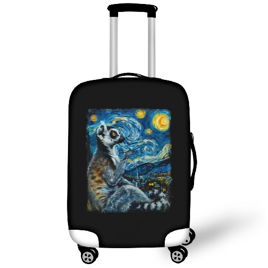 Lemur Ring Tailed Starry Night Painting Luggage Covers