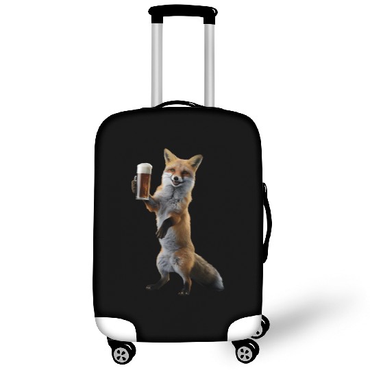 Fox Drinking Beer Realistic Luggage Covers