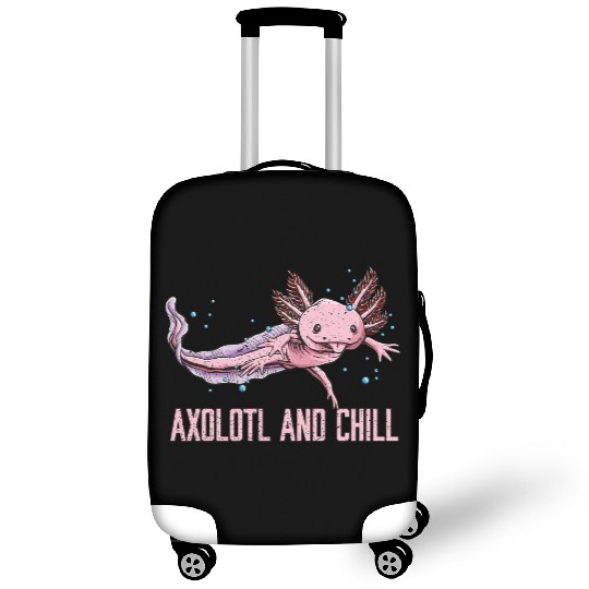Axolotl and Chill Animal Meme Salamander Animal Pu Luggage Covers