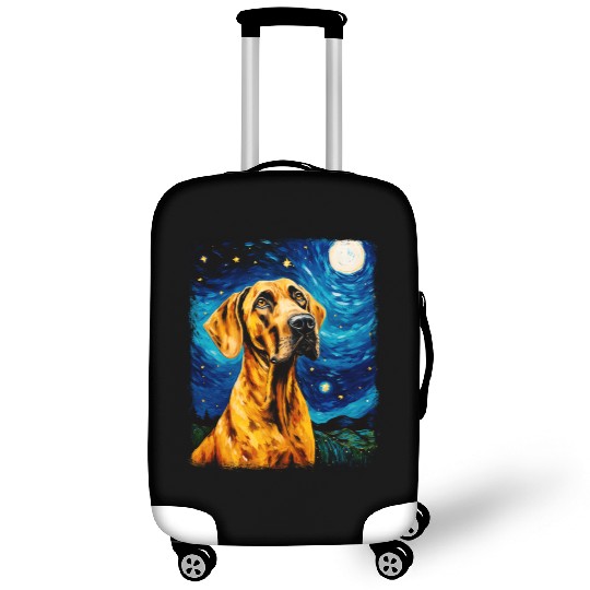Great Dane Dog Starry Night Painting Luggage Covers