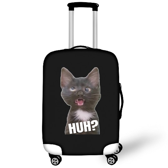 Funny Cross Eyed Cat Meme Huh Funny Cat Luggage Covers