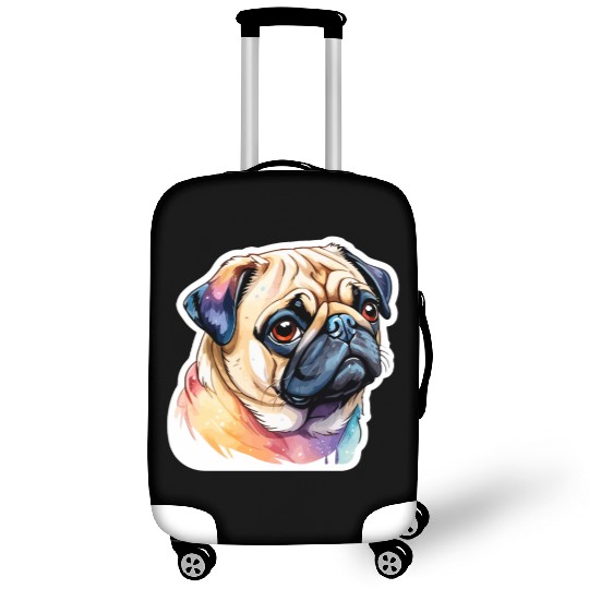 Pug Watercolor Luggage Covers