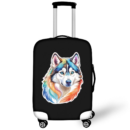 Siberian Husky Watercolor Luggage Covers