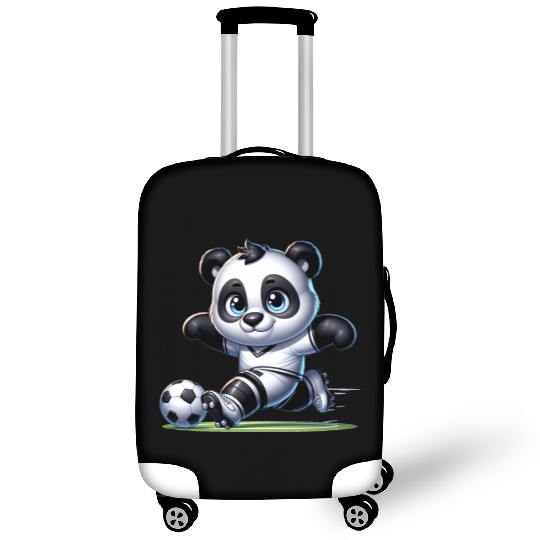 Cute Soccer Player Panda Luggage Covers