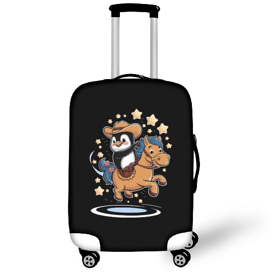 Adorable Penguin Cowboy Riding a Magical Pony Luggage Covers