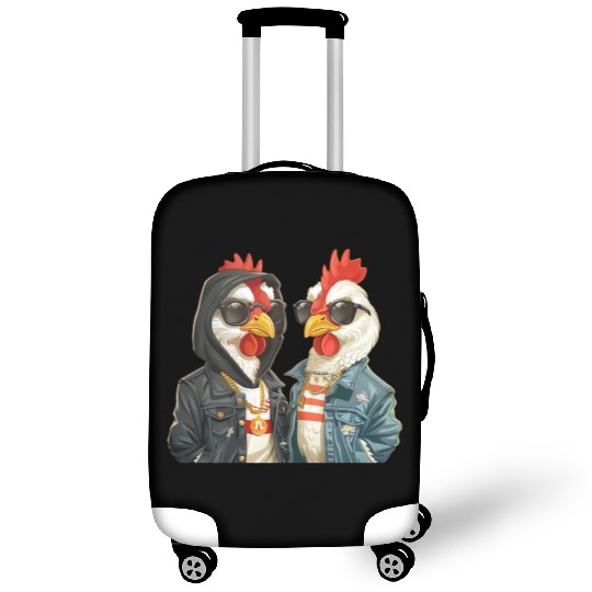Chickens dressed in stylish streetwear Luggage Covers