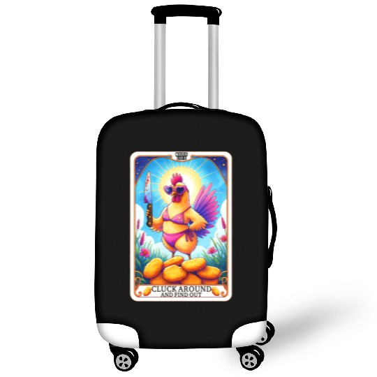Funny Chicken Tarot Card, FAFO, Hilarious Luggage Covers