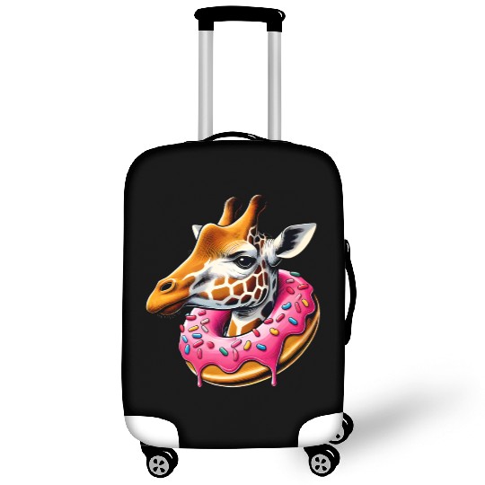 funny feast for the eyes - giraffe with donut Luggage Covers