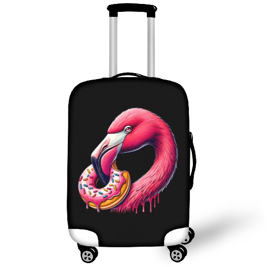 funny feast for the eyes - flamingo with donut Luggage Covers
