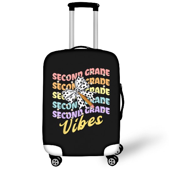 Second 2nd Grade Vibes Teacher Coquette Bow Dalmat Luggage Covers