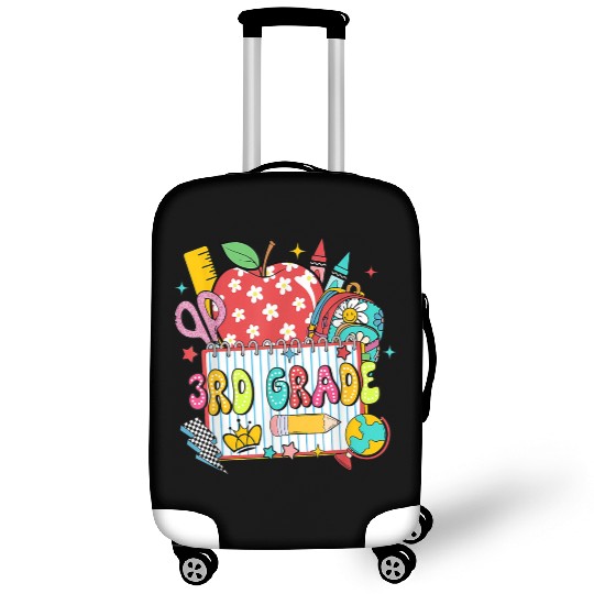 Retro Dalmatian Third Grade Back to School Apple P Luggage Covers