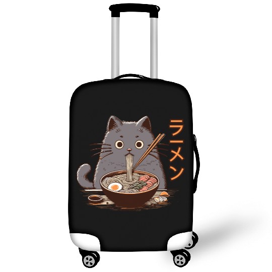 Japanese Cat Eating Ramen Luggage Covers