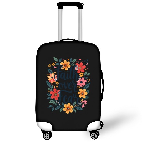 Faith Over Fear Christian Quote Flower Floral Luggage Covers