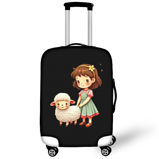 Girl with Cute Lamb Luggage Covers