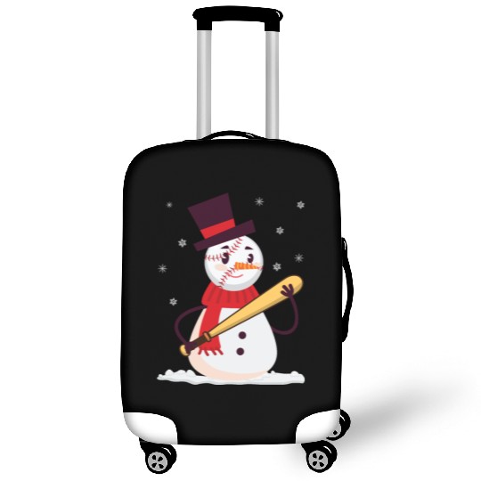 Baseball Snowman Balls Snow Christmas Xmas Sports Luggage Covers