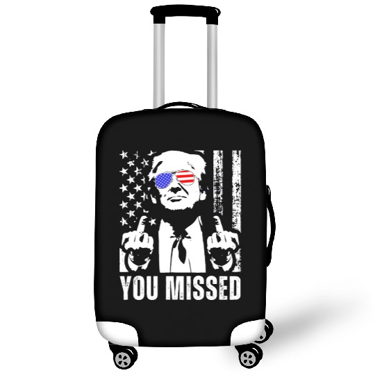 ON BACK You Missed Trump 2024 US American Flag Luggage Covers