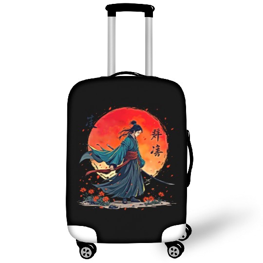 Samurai Warrior Embraces Spirits Luggage Covers