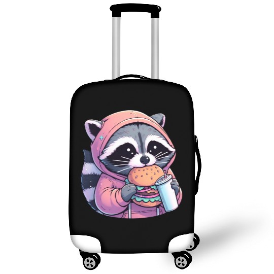 Trash Panda - Raccoon eating fast food Luggage Covers