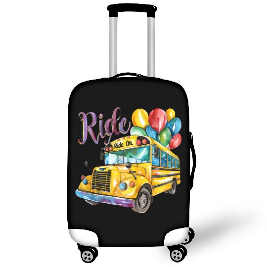 "Back-to-School Ride: Colorful School Bus" Luggage Covers