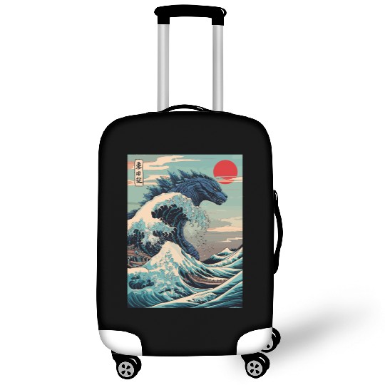 Kaiju Monster Japanese Great Wave Anime Graphic Luggage Covers