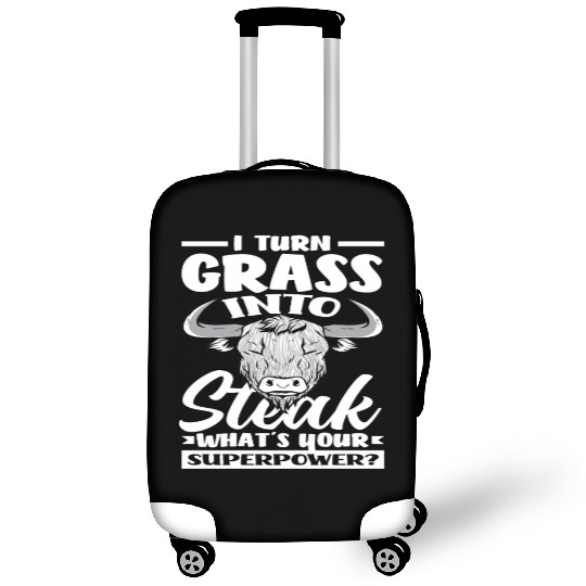 I Turn Grass Into Steak Superpower Highland Luggage Covers