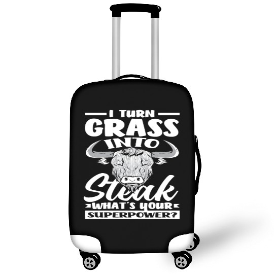 I Turn Grass Into Steak Superpower Highland Luggage Covers