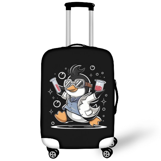 Penguin Scientist Experiment Bubbles Fun Luggage Covers