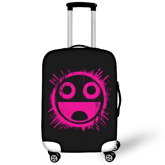Pink Joyful Face Luggage Covers