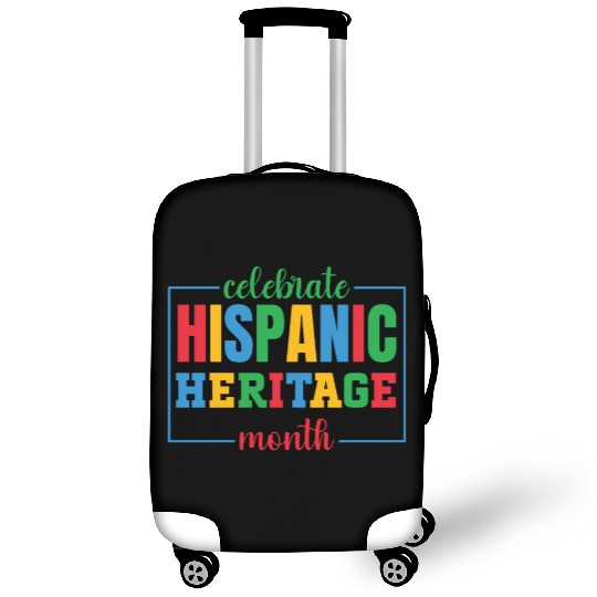 Hispanic heritage month colorful text image colorf Luggage Covers