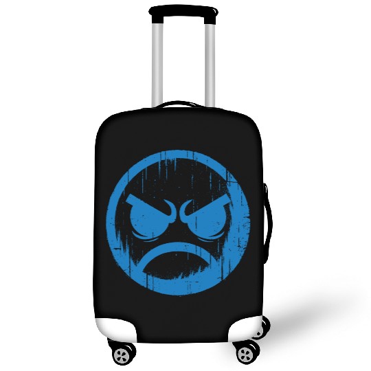 Cool Blue Angry Face Luggage Covers