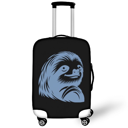 Thoughtful sloth face portrait silhouette Luggage Covers