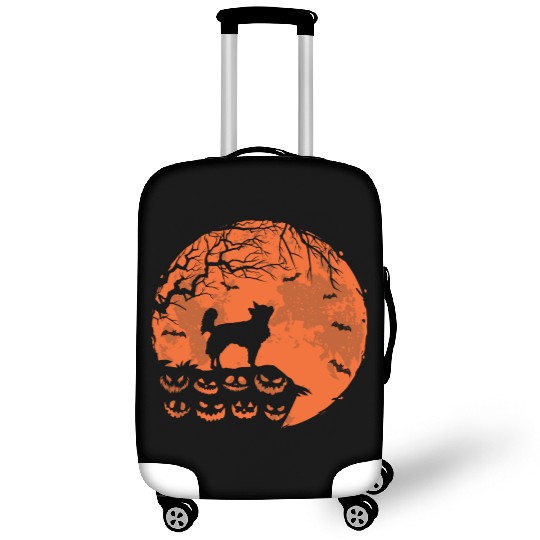 Long Haired Chihuahua And Moon Halloween Dog Lover Luggage Covers