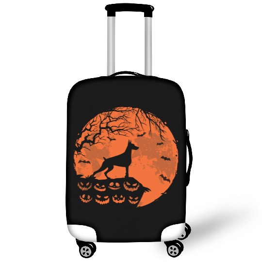 Dobermann And Moon Halloween Funny Dog Lover Gift Luggage Covers