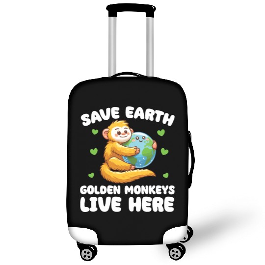 Save The Earth Yellow Monkeys Live Here Earth Luggage Covers