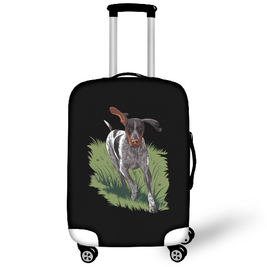German Shorthaired Pointer Running In Field Luggage Covers