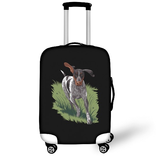 German Shorthaired Pointer Running In Field Luggage Covers