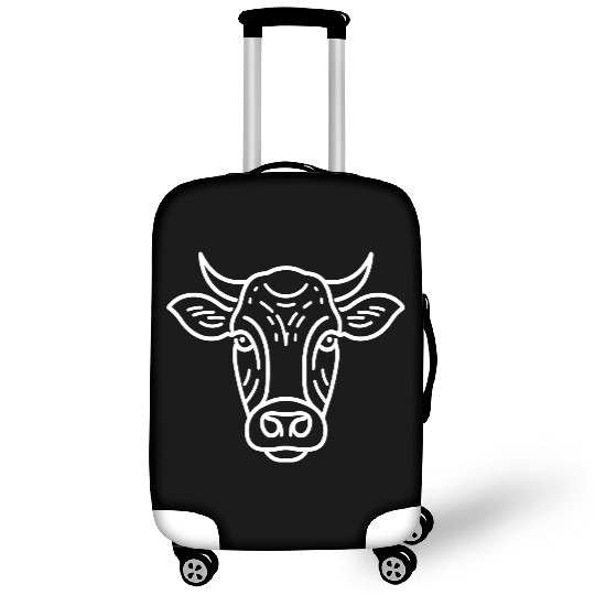 Cow face cows vector farm animal art path7 Luggage Covers