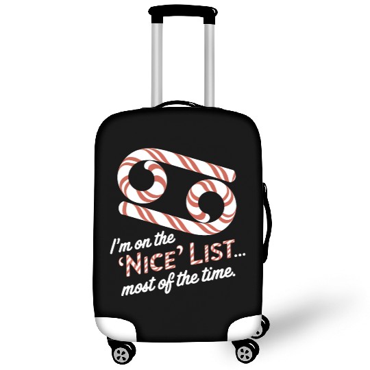 Funny Cancer Zodiac Christmas: Nice List Luggage Covers