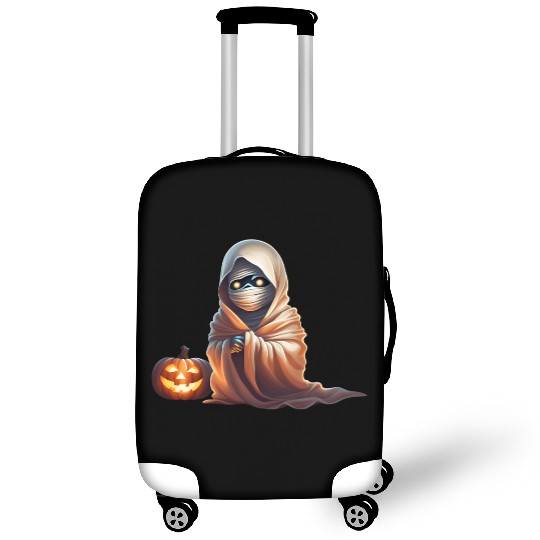 Little Mummy Sitting with Pumpkin Luggage Covers
