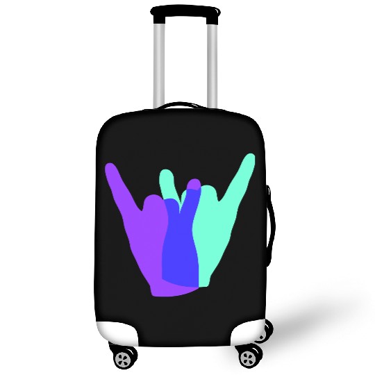 Two heavy metal hard rock horn finger hand gesture Luggage Covers