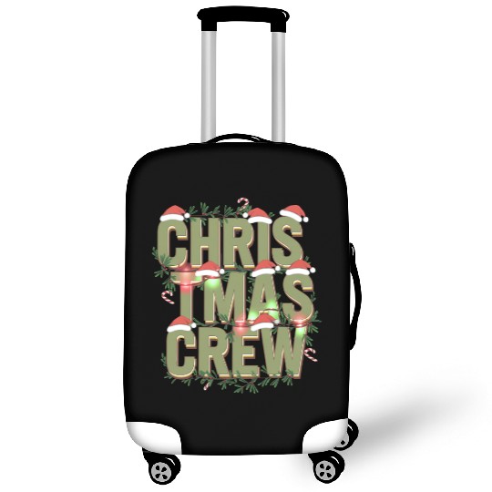 Christmas Crew with Santa Hats and Candy Canes Luggage Covers