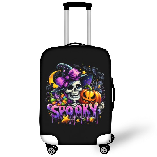 Halloween Spooky Season Witch Skeleton Luggage Covers
