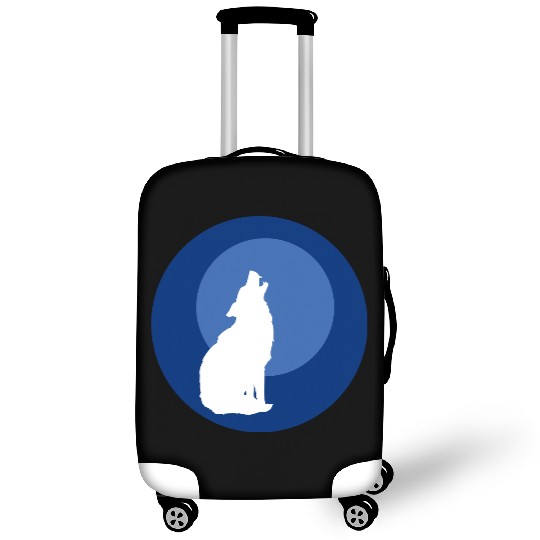Wolf Moon Nature Vector Luggage Covers