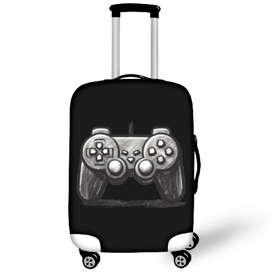 Gamer Controller Cartoon Charcoal Gaming Art 3 Luggage Covers