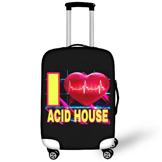 I LOVE ACID HOUSE YELLOW FONTS Luggage Covers