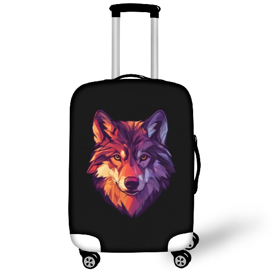 Floral Wolf Vintage Flowers Wolf Face for Wolves Luggage Covers