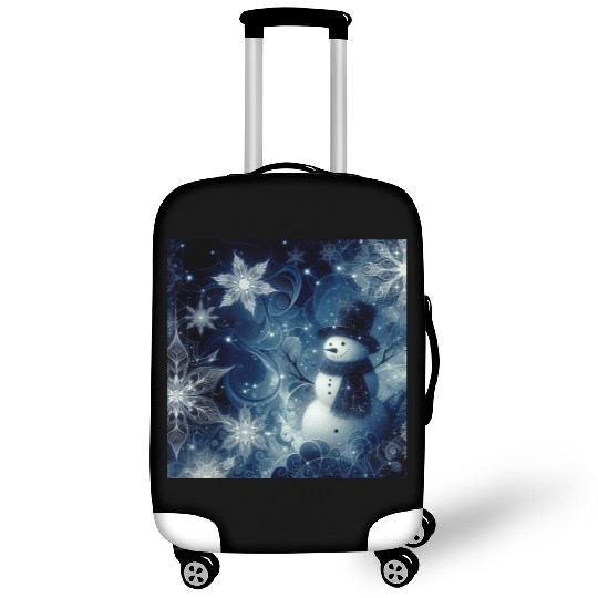 vintage snowman christmas holiday Luggage Covers