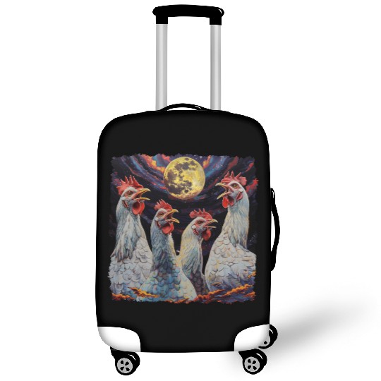 Chicken Farmer Farming Howling Moon Luggage Covers