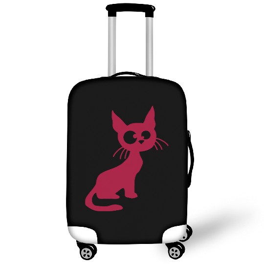 Crazy Cat Squinting Funny Eyes Grimace Fun Cartoon Luggage Covers