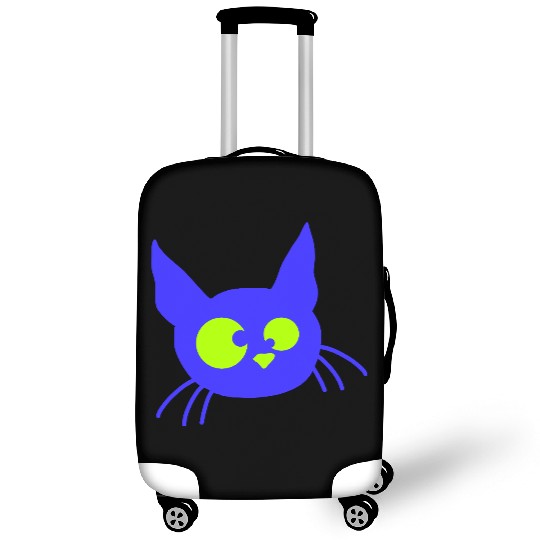 Crazy Cat Squinting Funny Eyes Grimace Fun Cartoon Luggage Covers